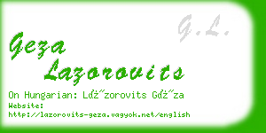 geza lazorovits business card